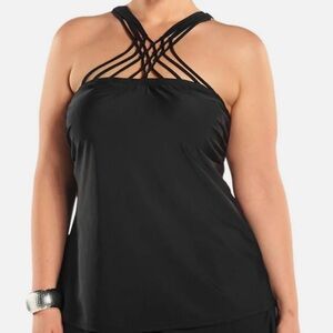 Always For Me Black Strappy Swim Top